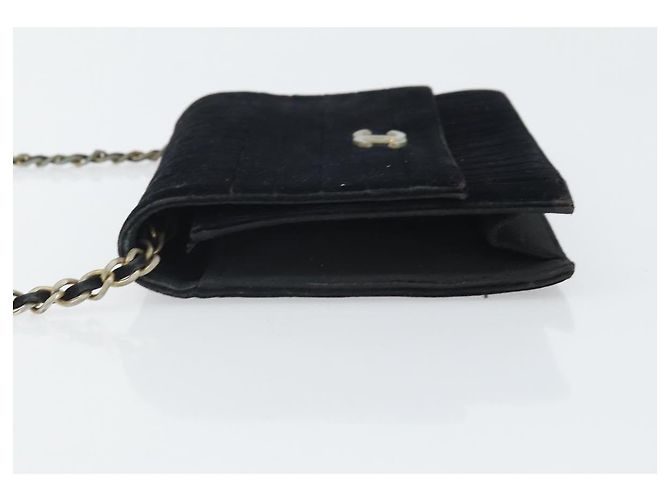 CHANEL Mademoiselle Borsa a Spalla con Catena Velluto Nero Oro CC Auth bs33251 D'oro - vista 4