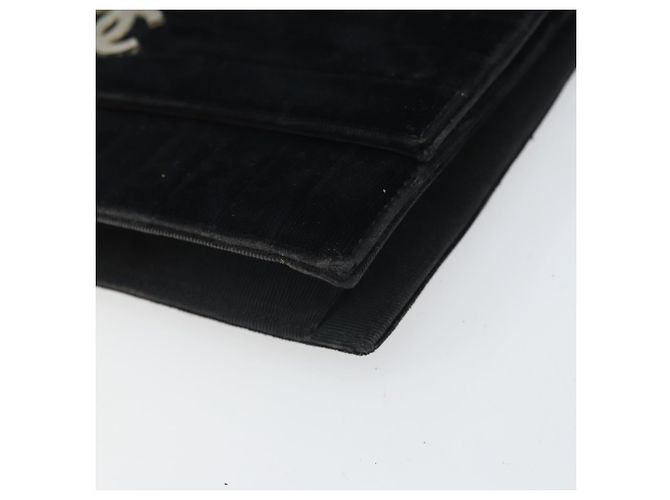 CHANEL Mademoiselle Borsa a Spalla con Catena Velluto Nero Oro CC Auth bs33251 D'oro - vista 9