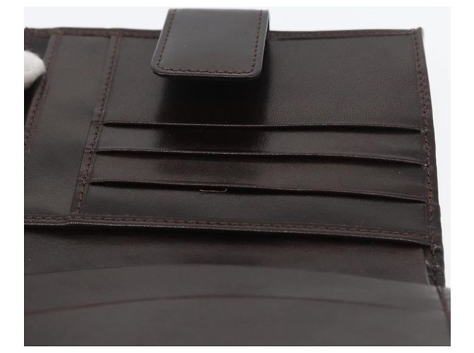 Portafoglio in tela Zucca FENDI in pelle nera e marrone Auth am10756V - vista 20