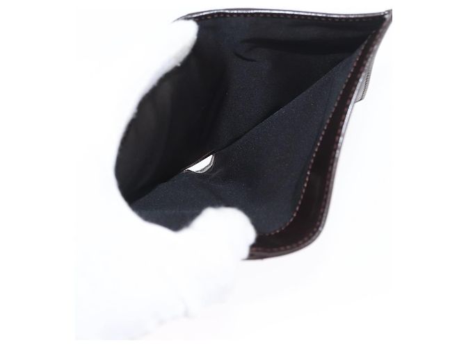 Portafoglio in tela Zucca FENDI in pelle nera e marrone Auth am10756V - vista 9