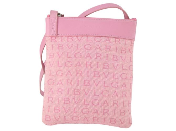 Bulgari Borsa a Spalla BVLGARI in Tela Rosa Argento Auth BA10294 - vista 13