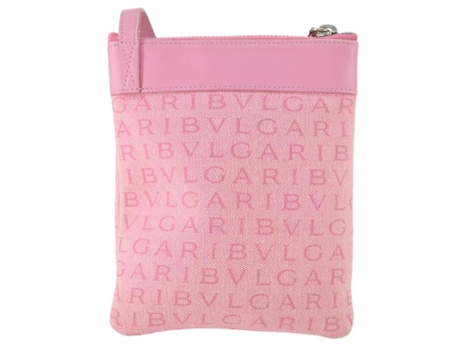 Bulgari Borsa a Spalla BVLGARI in Tela Rosa Argento Auth BA10294 - vista 2