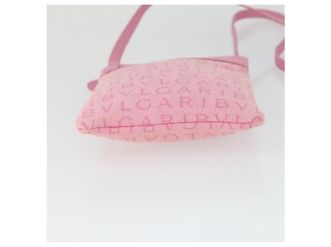 Bulgari Borsa a Spalla BVLGARI in Tela Rosa Argento Auth BA10294 - vista 5