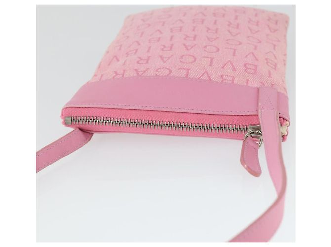 Bulgari Borsa a Spalla BVLGARI in Tela Rosa Argento Auth BA10294 - vista 6
