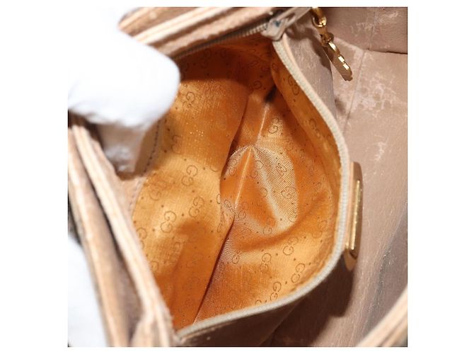 Gucci Borsa a Spalla Micro GG Supreme PVC Beige Oro 001 099 4084 Auth 169812 D'oro - vista 11