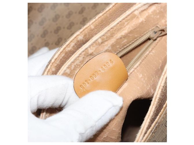 Gucci Borsa a Spalla Micro GG Supreme PVC Beige Oro 001 099 4084 Auth 169812 D'oro - vista 12
