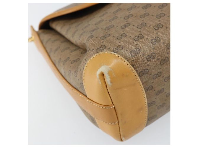 Gucci Borsa a Spalla Micro GG Supreme PVC Beige Oro 001 099 4084 Auth 169812 D'oro - vista 14
