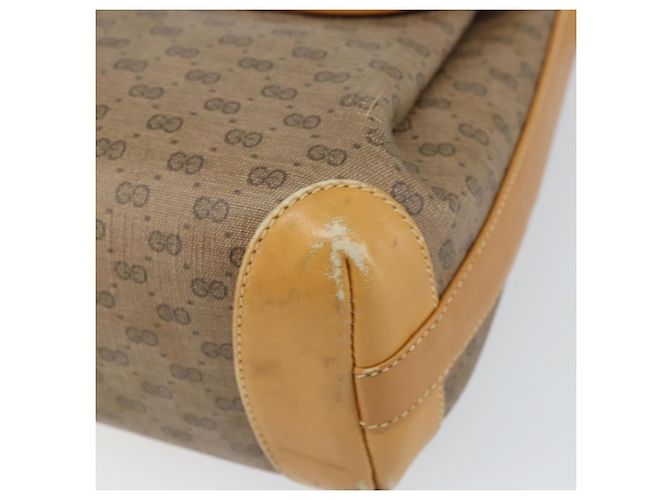 Gucci Borsa a Spalla Micro GG Supreme PVC Beige Oro 001 099 4084 Auth 169812 D'oro - vista 15