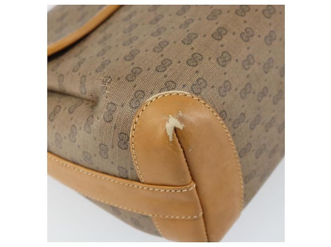 Gucci Borsa a Spalla Micro GG Supreme PVC Beige Oro 001 099 4084 Auth 169812 D'oro - vista 16