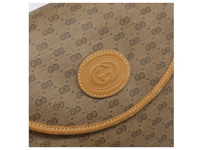 Gucci Borsa a Spalla Micro GG Supreme PVC Beige Oro 001 099 4084 Auth 169812 D'oro - vista 17