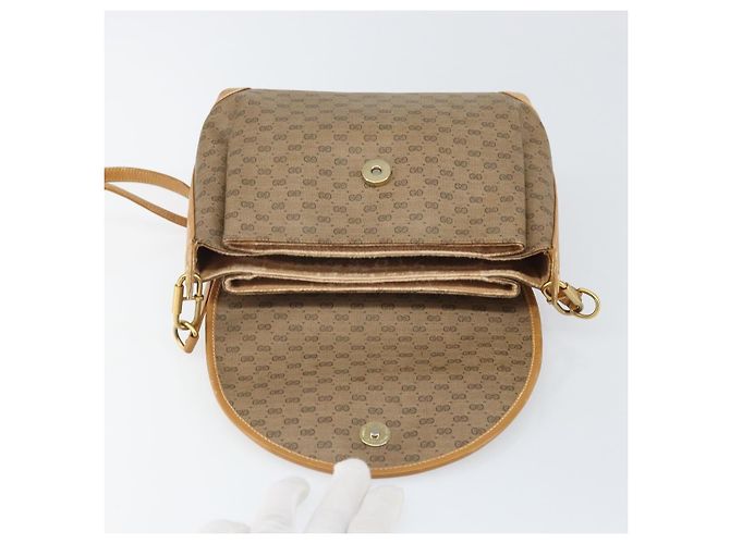 Gucci Borsa a Spalla Micro GG Supreme PVC Beige Oro 001 099 4084 Auth 169812 D'oro - vista 18
