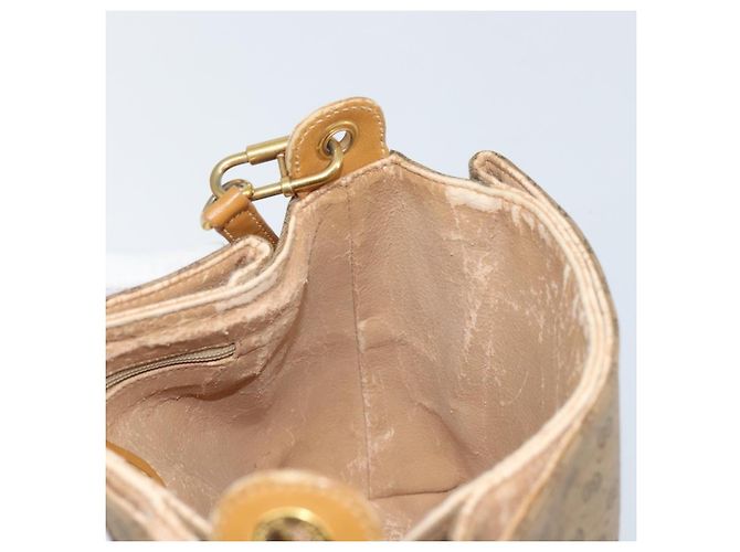 Gucci Borsa a Spalla Micro GG Supreme PVC Beige Oro 001 099 4084 Auth 169812 D'oro - vista 20
