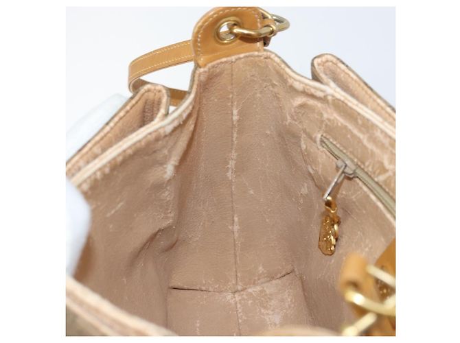 Gucci Borsa a Spalla Micro GG Supreme PVC Beige Oro 001 099 4084 Auth 169812 D'oro - vista 21