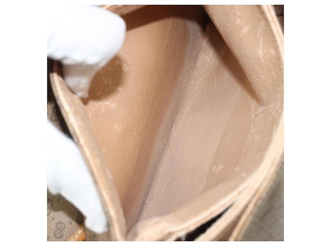 Gucci Borsa a Spalla Micro GG Supreme PVC Beige Oro 001 099 4084 Auth 169812 D'oro - vista 23