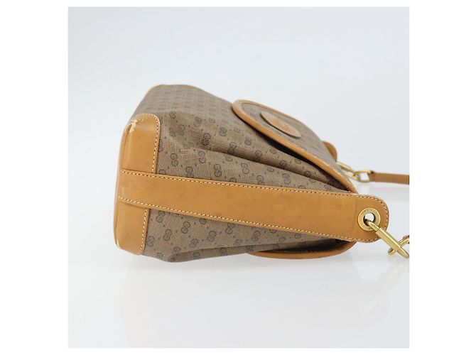Gucci Borsa a Spalla Micro GG Supreme PVC Beige Oro 001 099 4084 Auth 169812 D'oro - vista 3