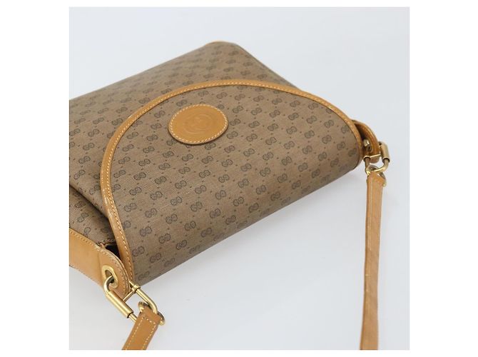 Gucci Borsa a Spalla Micro GG Supreme PVC Beige Oro 001 099 4084 Auth 169812 D'oro - vista 6