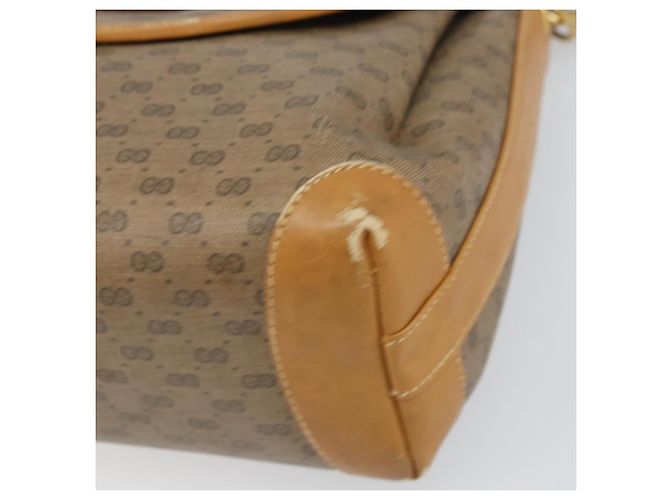 Gucci Borsa a Spalla Micro GG Supreme PVC Beige Oro 001 099 4084 Auth 169812 D'oro - vista 9