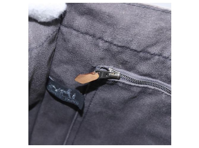 Hermès HERMES Fourre ToutMM Borsa a Mano in Tela Grigia Argento Auth ti3707 Marrone - vista 19