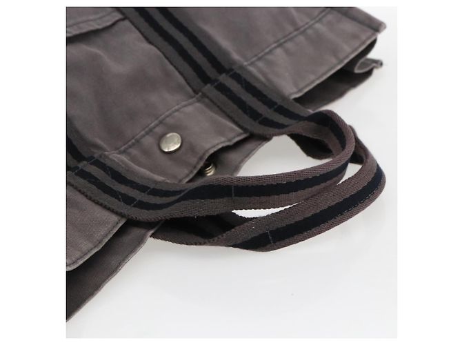 Hermès HERMES Fourre ToutMM Borsa a Mano in Tela Grigia Argento Auth ti3707 Marrone - vista 7