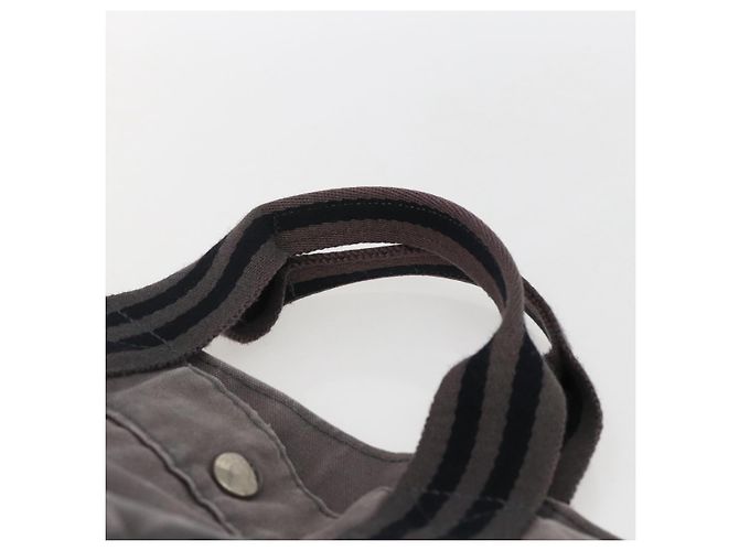 Hermès HERMES Fourre ToutMM Borsa a Mano in Tela Grigia Argento Auth ti3707 Marrone - vista 8
