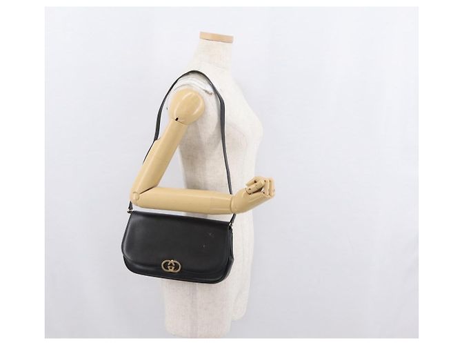 Borsa a Spalla in Pelle Gucci Oro Nero Auth BA10403 D'oro - vista 24