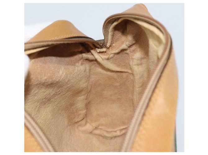 Borsa a Spalla GUCCI Micro GG Supreme Web Sherry Line PVC Beige Oro Auth 169606 D'oro - vista 21
