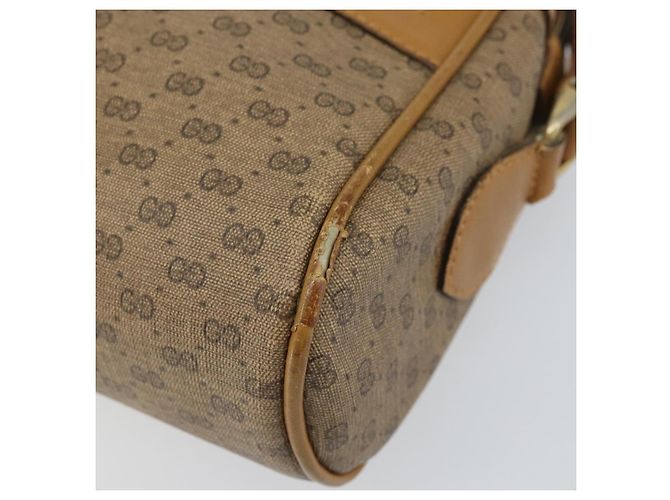 Borsa a Spalla GUCCI Micro GG Supreme Web Sherry Line PVC Beige Oro Auth 169606 D'oro - vista 9