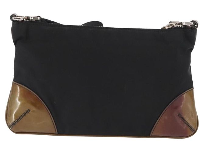 Borsa a Spalla PRADA Nylon Nero Argento Autentica 171630 - vista 2