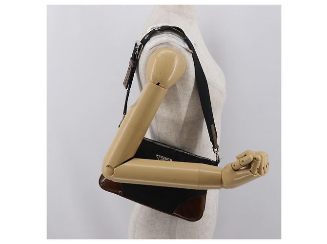 Borsa a Spalla PRADA Nylon Nero Argento Autentica 171630 - vista 23