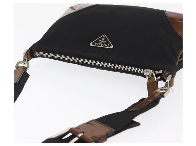 Borsa a Spalla PRADA Nylon Nero Argento Autentica 171630 - vista 6