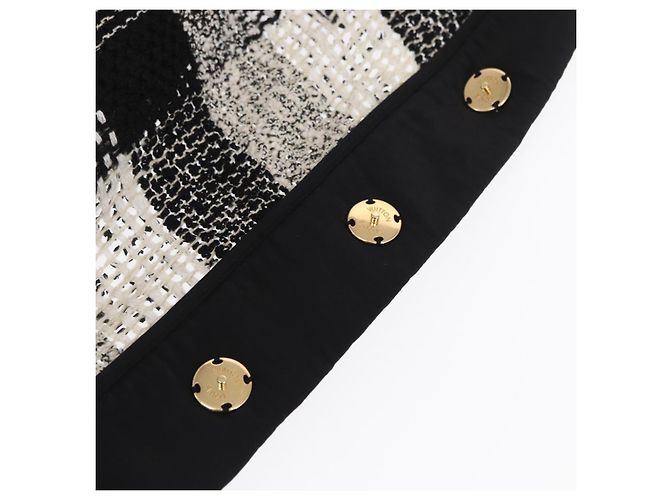LOUIS VUITTON Einzelstück Strickstoffe Schwarz Weiß LV Auth 169143M - Ansicht 10