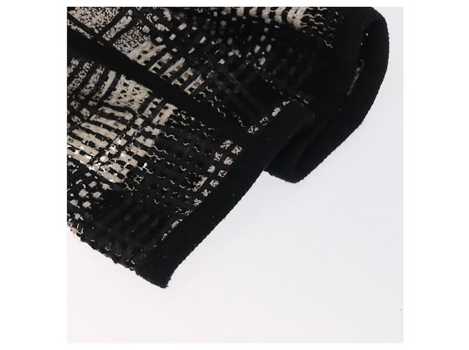 LOUIS VUITTON Einzelstück Strickstoffe Schwarz Weiß LV Auth 169143M - Ansicht 13