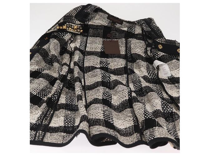 LOUIS VUITTON Einzelstück Strickstoffe Schwarz Weiß LV Auth 169143M - Ansicht 15
