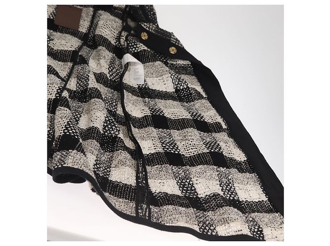 LOUIS VUITTON Einzelstück Strickstoffe Schwarz Weiß LV Auth 169143M - Ansicht 16