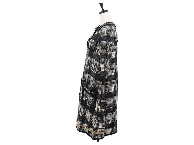 LOUIS VUITTON Einzelstück Strickstoffe Schwarz Weiß LV Auth 169143M - Ansicht 3