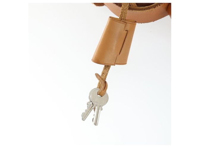 Hermès HERMES Borsa Her Bag MM Borsa a Mano Tela Beige Argento Auth 168228 - vista 20