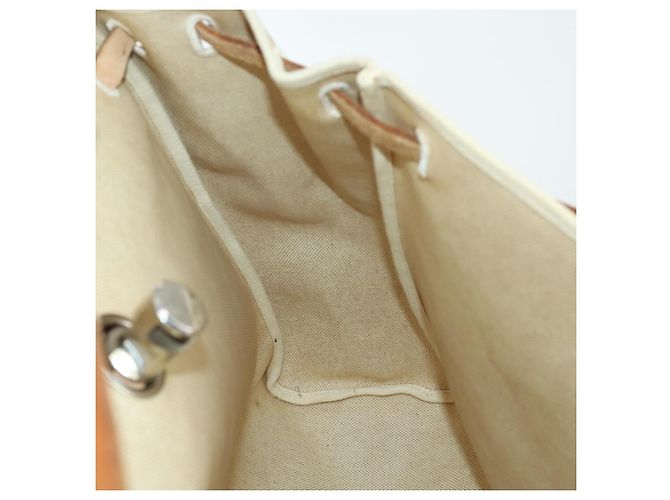 Hermès HERMES Borsa Her Bag MM Borsa a Mano Tela Beige Argento Auth 168228 - vista 22