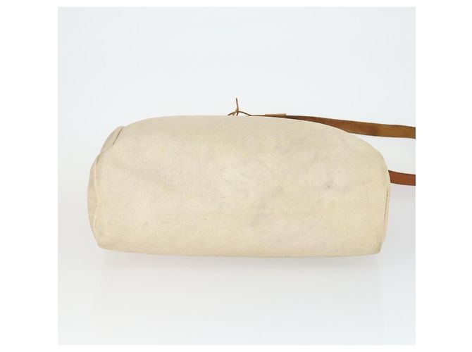 Hermès HERMES Borsa Her Bag MM Borsa a Mano Tela Beige Argento Auth 168228 - vista 5