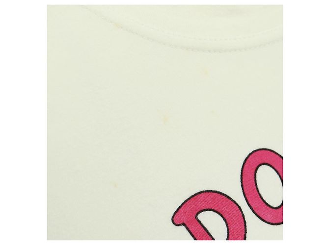 T-shirt in cotone a maniche lunghe Christian Dior, taglio e cucito, bianca, Auth 171428V Bianco - vista 6