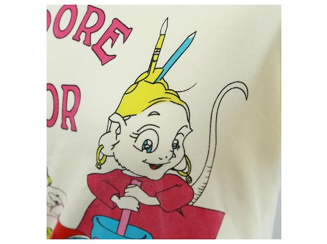 T-shirt in cotone a maniche lunghe Christian Dior, taglio e cucito, bianca, Auth 171428V Bianco - vista 8
