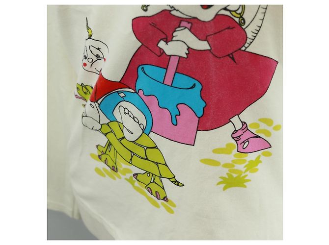 T-shirt in cotone a maniche lunghe Christian Dior, taglio e cucito, bianca, Auth 171428V Bianco - vista 9