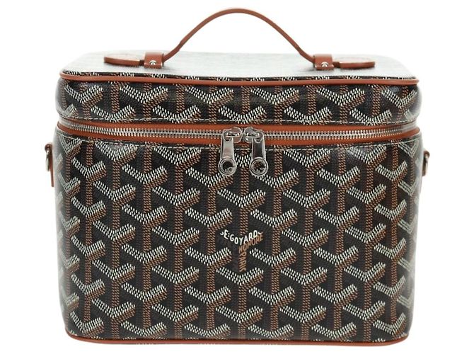 Borsa Vanity Muse PM GOYARD in PVC pelle Herringbone 2in1 marrone Auth SW2108SM Argento - vista 13