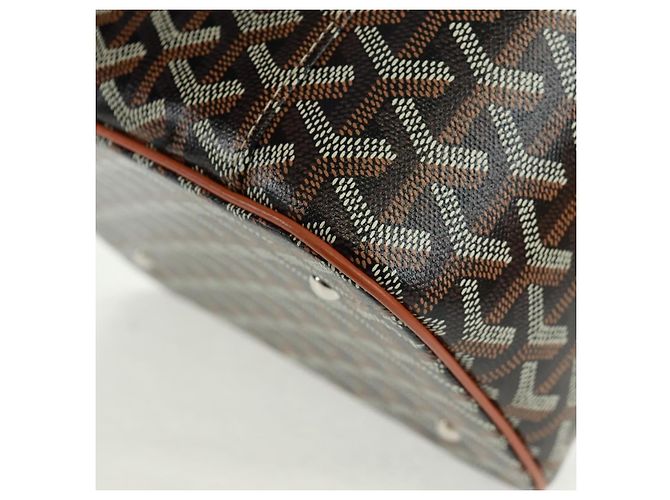 Borsa Vanity Muse PM GOYARD in PVC pelle Herringbone 2in1 marrone Auth SW2108SM Argento - vista 17