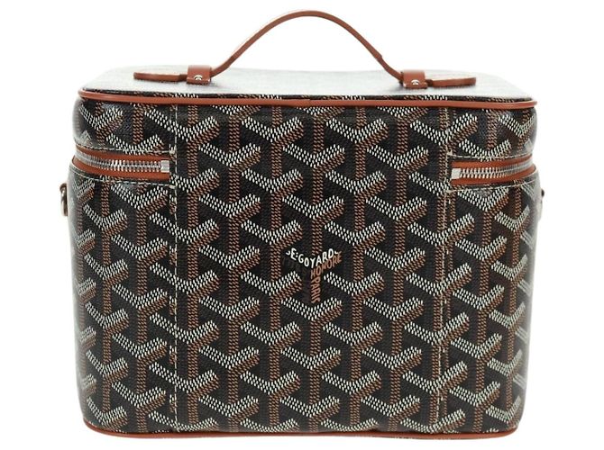 Borsa Vanity Muse PM GOYARD in PVC pelle Herringbone 2in1 marrone Auth SW2108SM Argento - vista 2