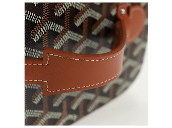 Borsa Vanity Muse PM GOYARD in PVC pelle Herringbone 2in1 marrone Auth SW2108SM Argento - vista 7