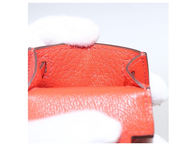 Hermès HERMES Micro Kelly Twilly Charm in Pelle Arancione Auth 169917SM - vista 11
