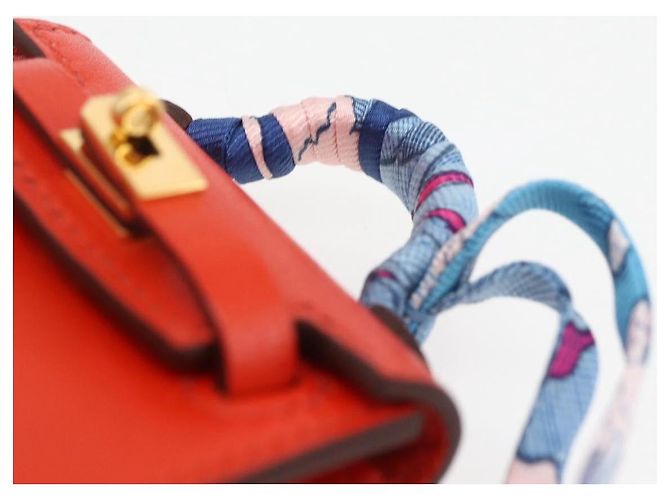 Hermès HERMES Micro Kelly Twilly Charm in Pelle Arancione Auth 169917SM - vista 14