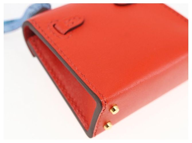Hermès HERMES Micro Kelly Twilly Charm in Pelle Arancione Auth 169917SM - vista 17