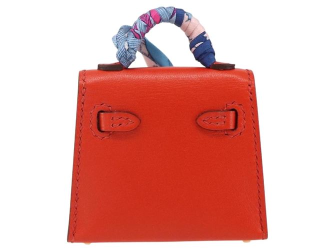 Hermès HERMES Micro Kelly Twilly Charm in Pelle Arancione Auth 169917SM - vista 2