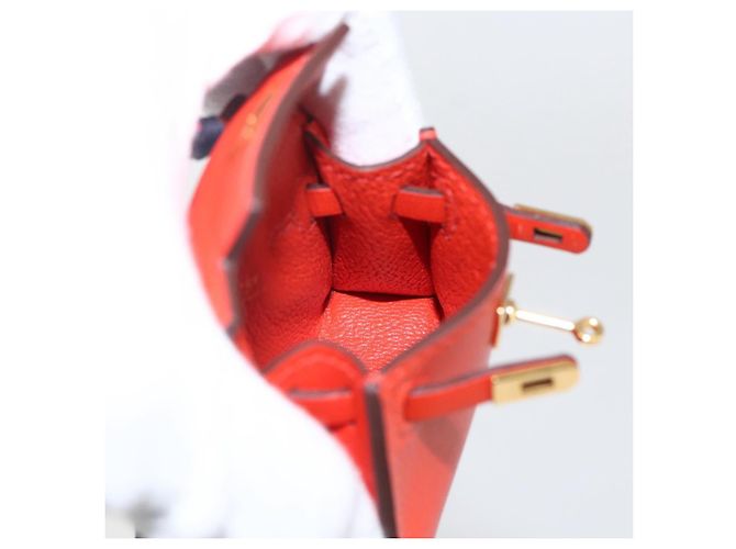 Hermès HERMES Micro Kelly Twilly Charm in Pelle Arancione Auth 169917SM - vista 21